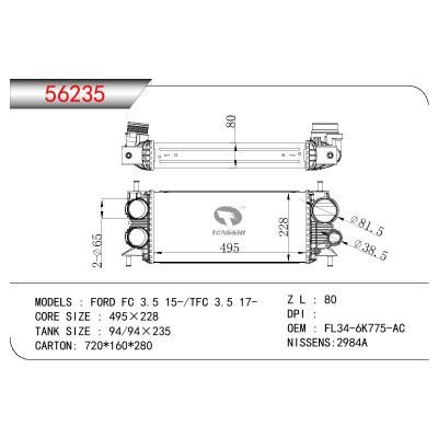 适用于福特FC 3.5 15-中冷器OEM : FL34-6K775-AC