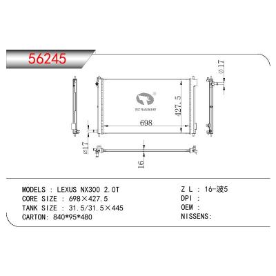 适用于TOYOTA LEXUS NX300 2.0T OEM:16550-36060/1655036060