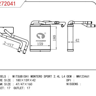 适用于三菱MONTERO SPORT 2.4L L4暖风 OEM : MN123461