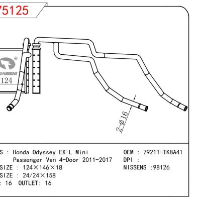 适用于HONDA Honda Odyssey EX-L Mini/Passenger Van 4-Door 2011-2017 OEM:79211-TK8A41