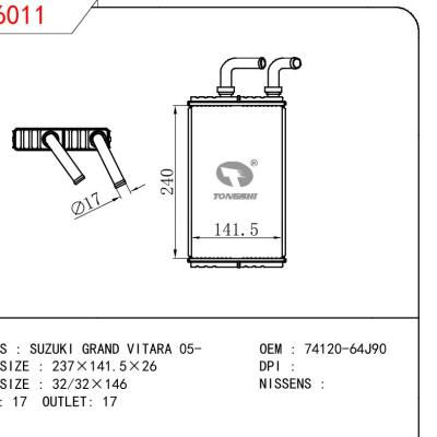 适用于SUZUKI SUZUKI GRAND VITARA 05- OEM:74120-64J90