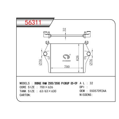 适用于GN DODGE DODGE RAM 2500/3500 PLCKUP OEM:55057092AA