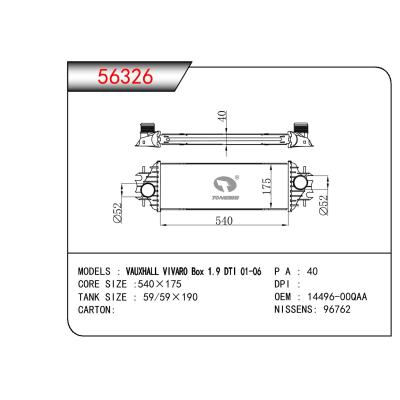 适用于GN DODGE VAUXHALL VIVARO BOX 1.9 DTI 01-06/NISSAN PRIMASTAR VAN (X83) DCI 100 01-/OPEL MOVANO BOX (F7) 1.9 DTI 01-/RENAULT TRAFIC II BUS (JL)1.9 DCI 01- OEM:14496-00QAA/1449600QAA
