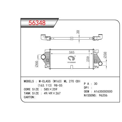 适用于BENZ M-CLASS (W163) ML 270 CDI (163.113) OEM:A1635000500
